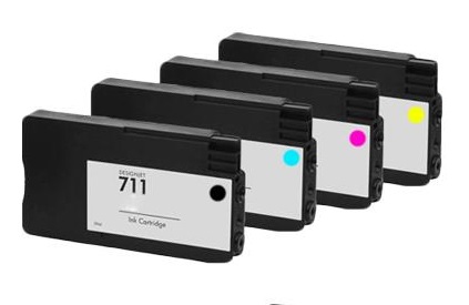  Compatible HP 711 set of 4 Ink Cartridges Black/Cyan/Magenta/Yellow
